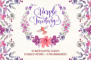 Purple Fantasy. Floral Watercolor, an Illustration by Art & Things (Thumbnail 1 of 6)