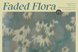Faded Flora: watercolor botanicals, a Background Graphic by alenaganzhela