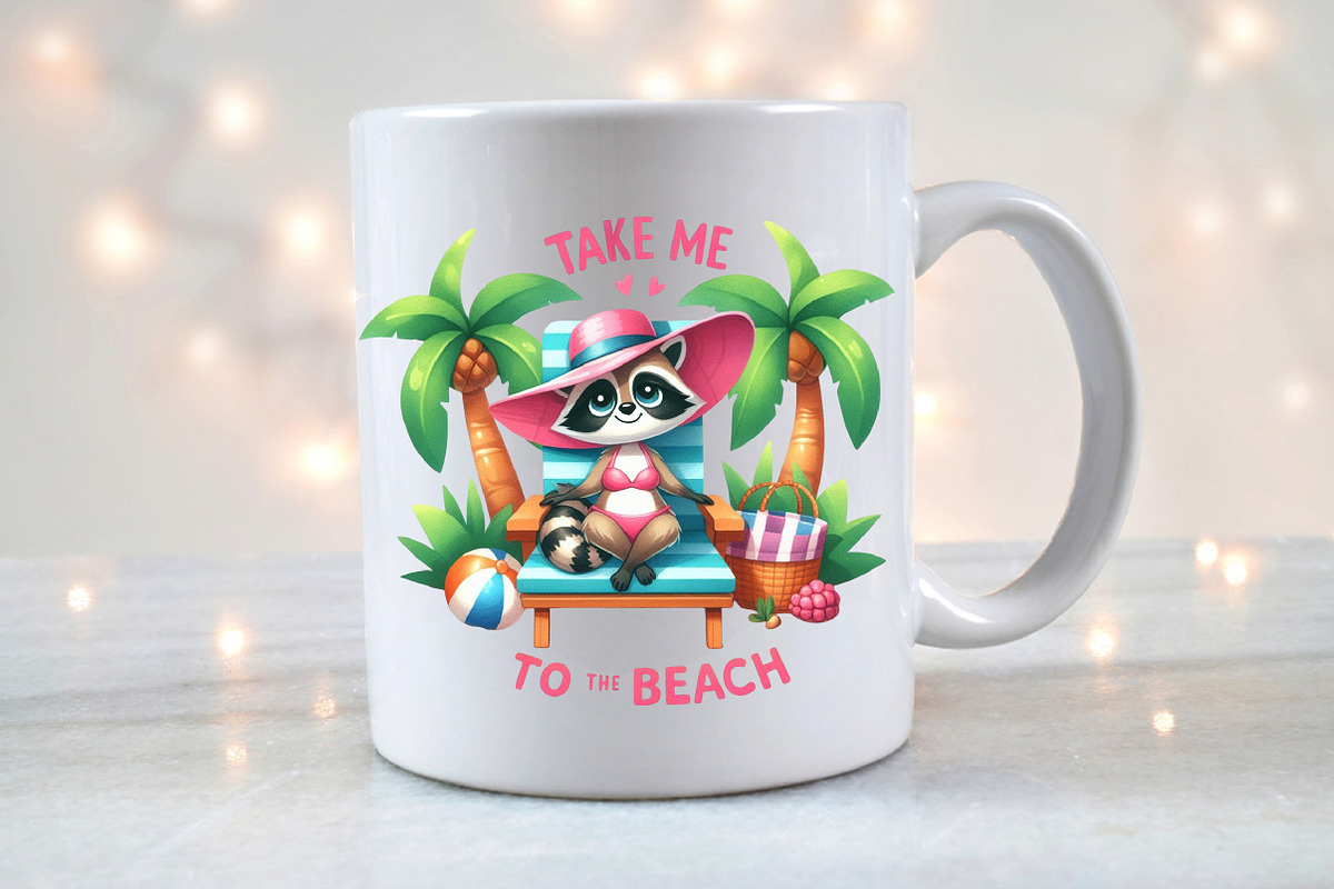 Funny Raccoon PNG Bundle Sublimation, an Illustration by Designworld (Photo 3 of 7)