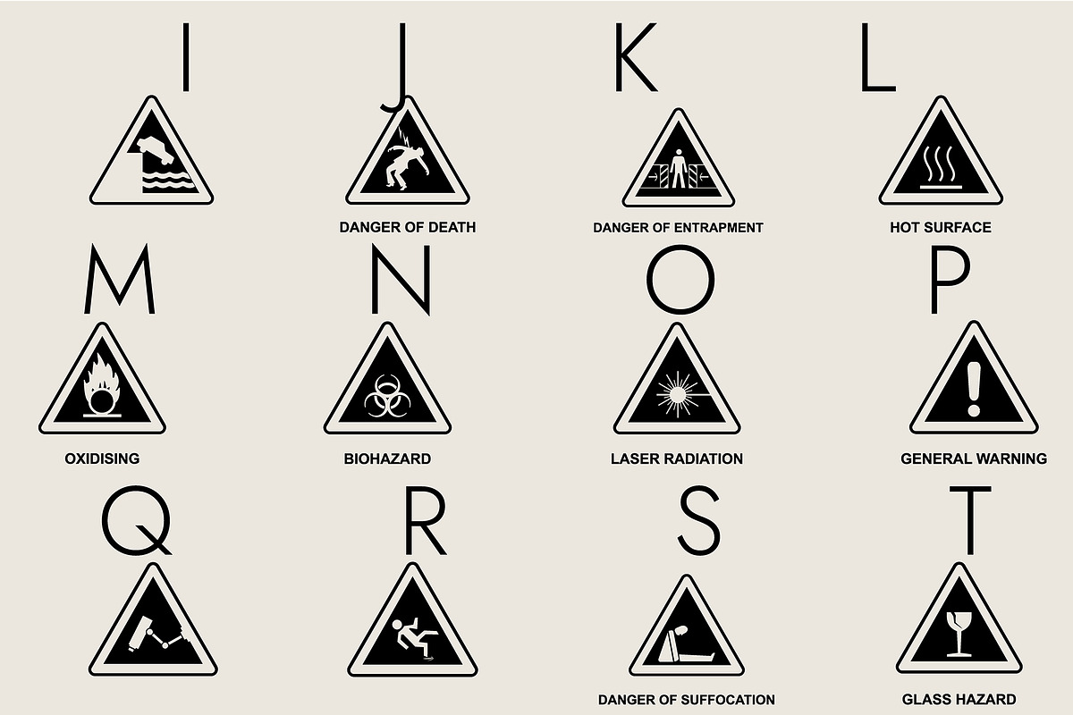 Warning Signs Dingbats Font, a Symbol Font by Minimalartstudio (Photo 2 of 8)
