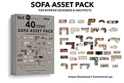Sofa Floor Plan Pack – Top View, an Object Graphic by SketchBoyko (Thumbnail 1 of 6)