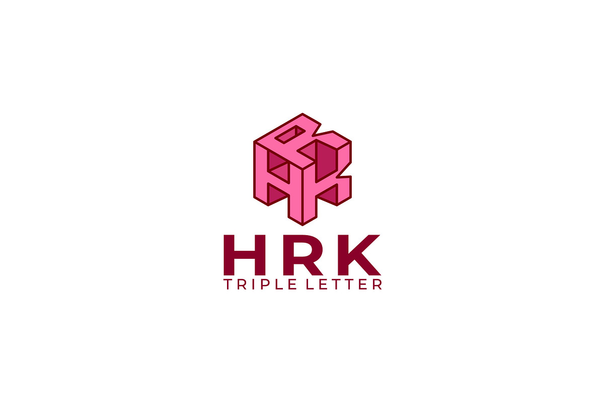 triple letter hrk vector template, a Branding & Logo Template by OmerStudio