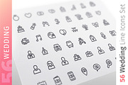Wedding Line Icons Set, an Outline Icon by Voysla's Shop (Thumbnail 1 of 4)
