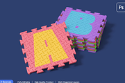 Puzzle Mat Mockup 2 Views, a Household Mockup by graphicsauce (Thumbnail 2 of 4)