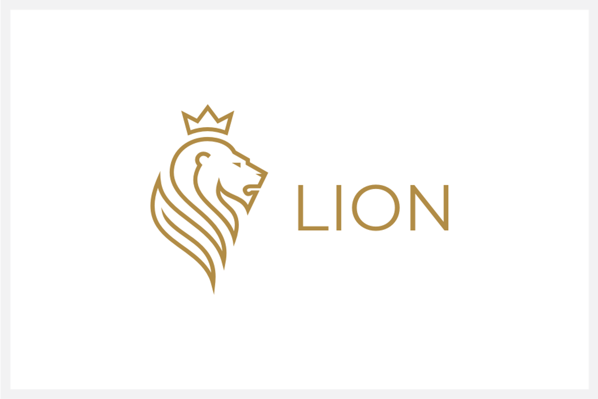 Monoline King Lion Logo
