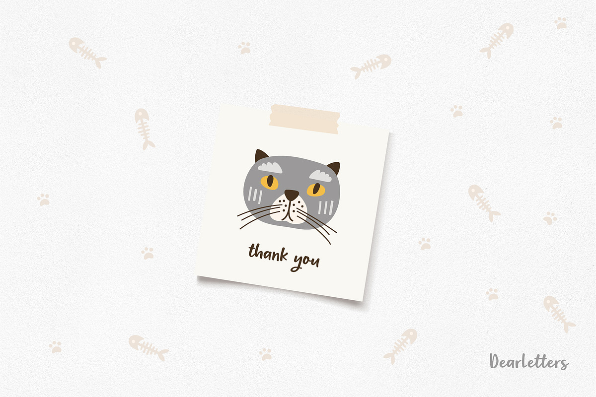 Crazy Cat Font. + Cat quotes, an Animal Illustration by DearLetters (Photo 7 of 7)