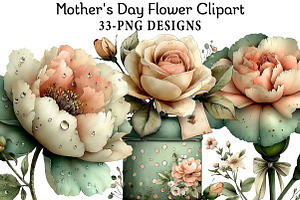 Mother's Day Flower Clipart, an Illustration by Daily.Designs