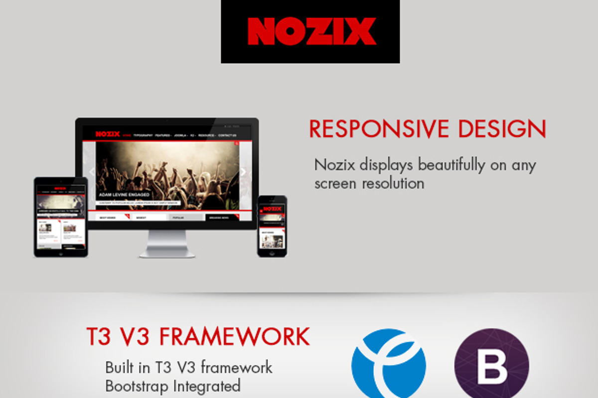 Nozix - Music Responsive Template, a Websites & App Template by JoomlaUX
