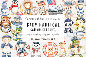 Sailor Clipart, Baby Nautical, an Illustration by CreationArt
