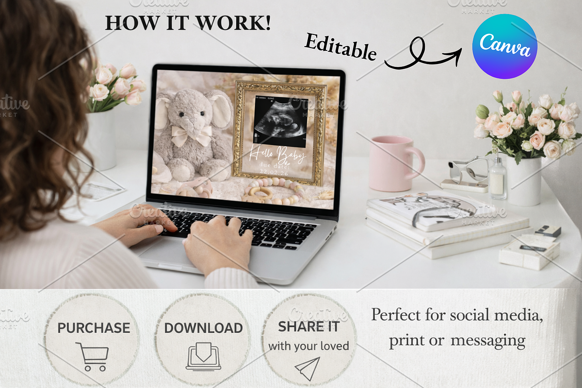 Neutral Baby Announcement Template, a Social Media Template by Digiteve (Photo 5 of 6)