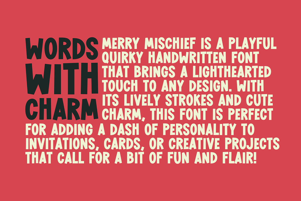 Merry Mischief, a Handwritten Font by RADesigns21 (Photo 2 of 9)