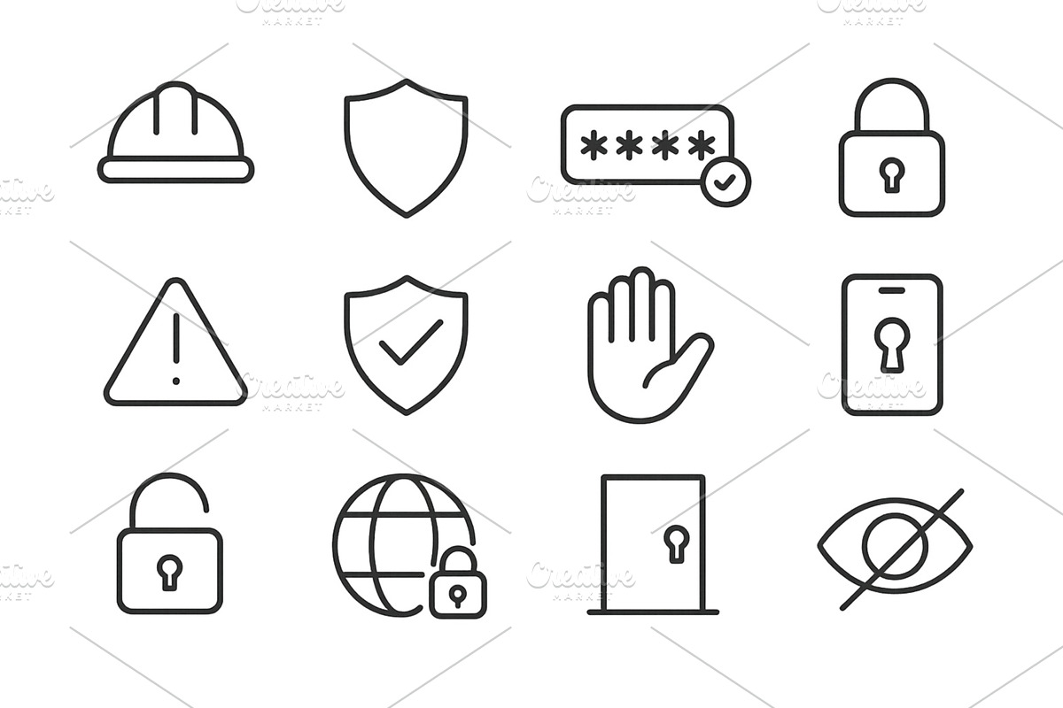 Safety and security icons collection, an Object Illustration by ZinetroN