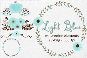 Watercolor hand-painted Elements