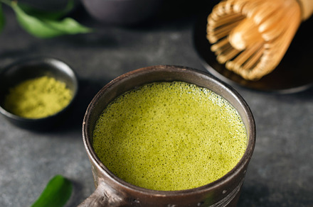 Cup of green matcha tea, a Food & Drink Photo by The baking man