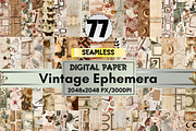 77 Vintage Ephemera Digital Paper, a Pattern Graphic by LA Design (Thumbnail 1 of 10)
