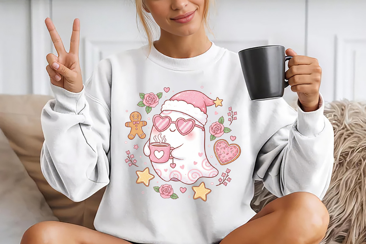 Floral Coquette Pink Ghost Coffee PN, a Seasonal Illustration by YA Design (Photo 2 of 4)