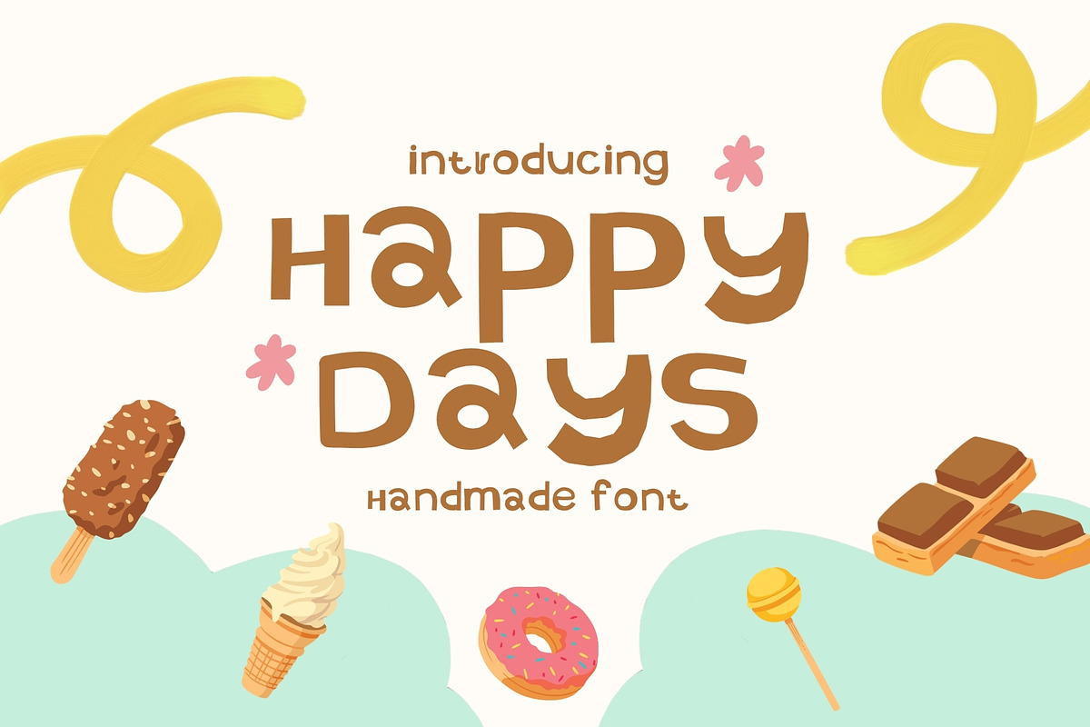 Happy Days - Handmade Cutout Font, a Sans Serif Font by HipFonts (Photo 1 of 9)