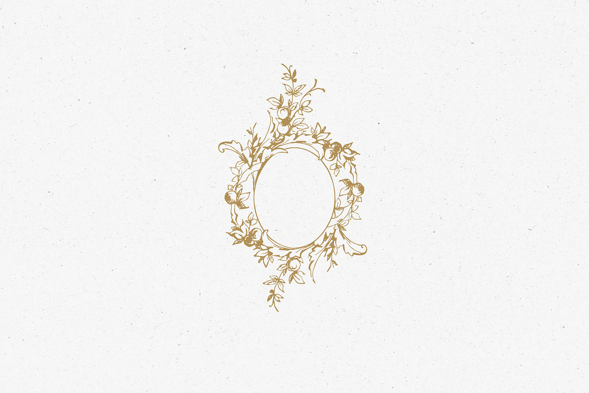 Vintage Floral Wreath Wedding Logo, a Branding & Logo Template by LinvitInstant