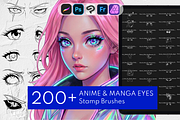 200+ Anime & Manga Eyes Procreate, a Brush Add-On by Selentaori Studio (Thumbnail 1 of 11)