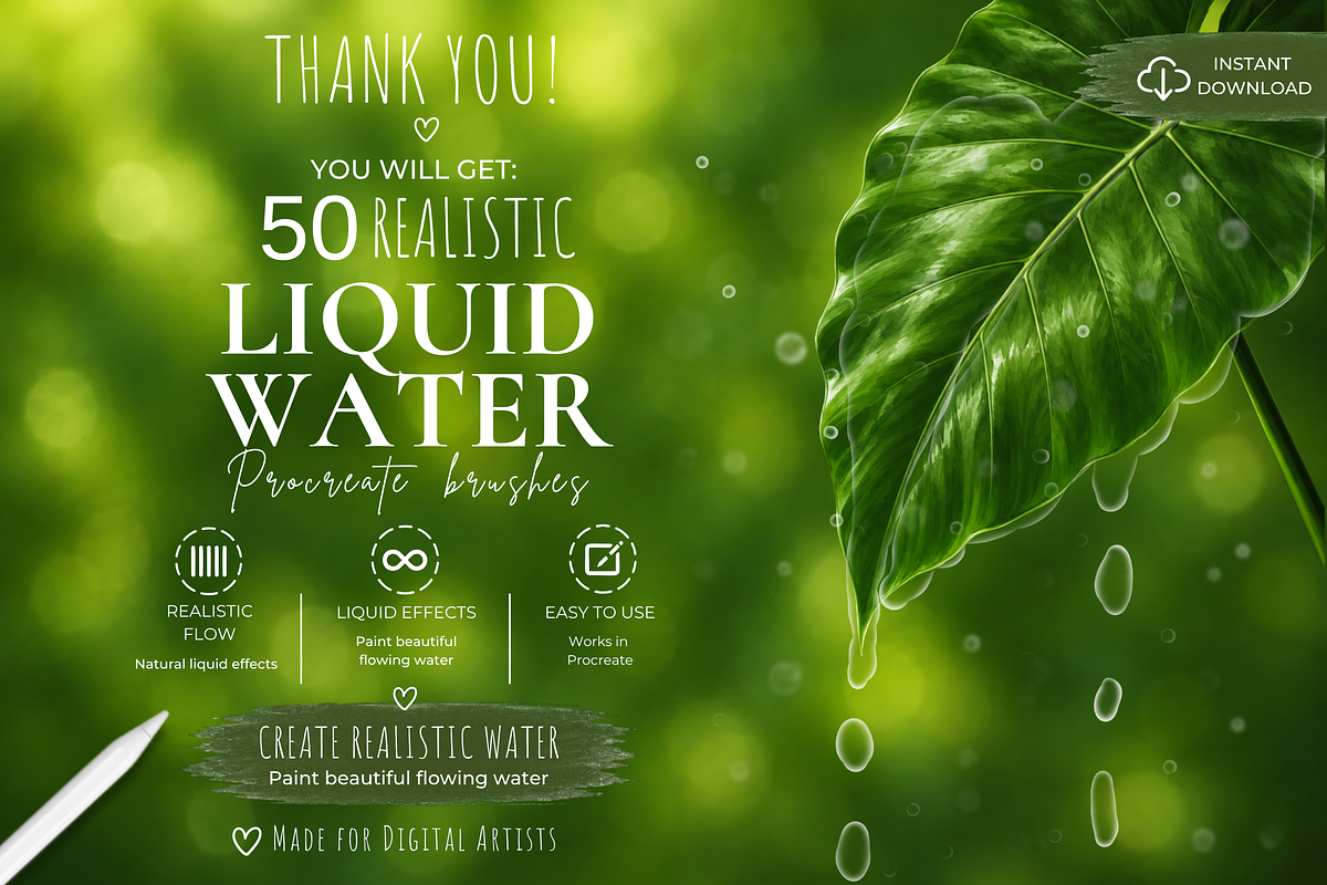 Procreate Water & Liquid Brushes, a Brush Add-On by HopeArtIllustration (Photo 7 of 7)