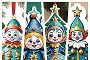 10 Festive Clown Ornaments Bundle, an Illustration by ETARA by Mea Hau (Thumbnail 1 of 6)