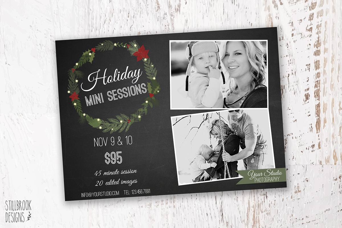 Christmas Mini Session Marketing, a Flyer Template by Stillbrook Designs