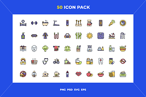 50 Wellness icons, an Icon by Wencory