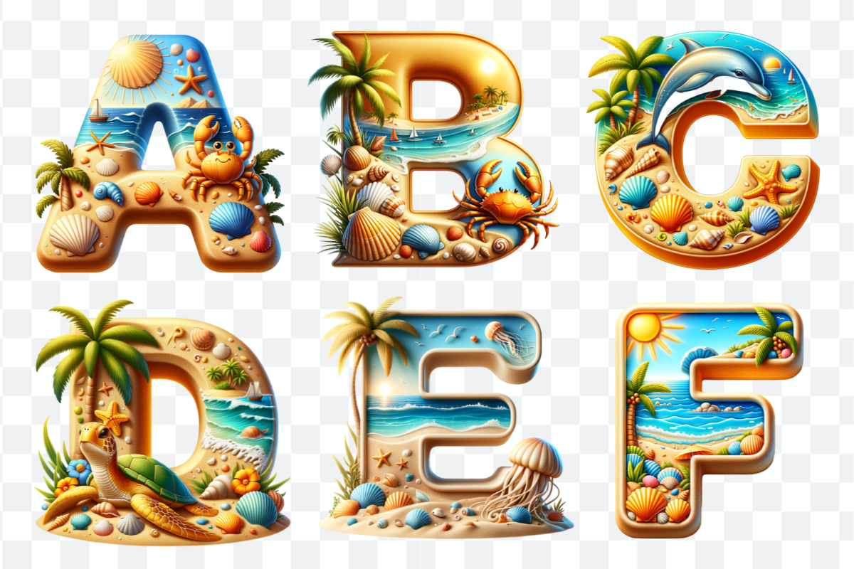 Summer Font Beach Alphabet Bundle, a Symbol Font by Bubble Pixel (Photo 3 of 8)