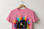 Rainbow Camera Paint Splash, a Shirt Mockup by Vector Stall (Thumbnail 8 of 14)