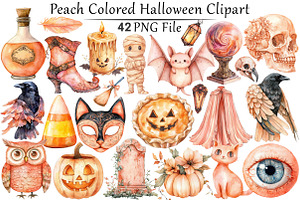 Peach Colored Halloween Clipart