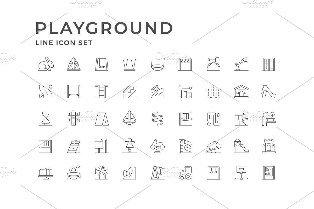 Set line icons of playground, an Outline Icon by motorama (Photo 2 of 2)