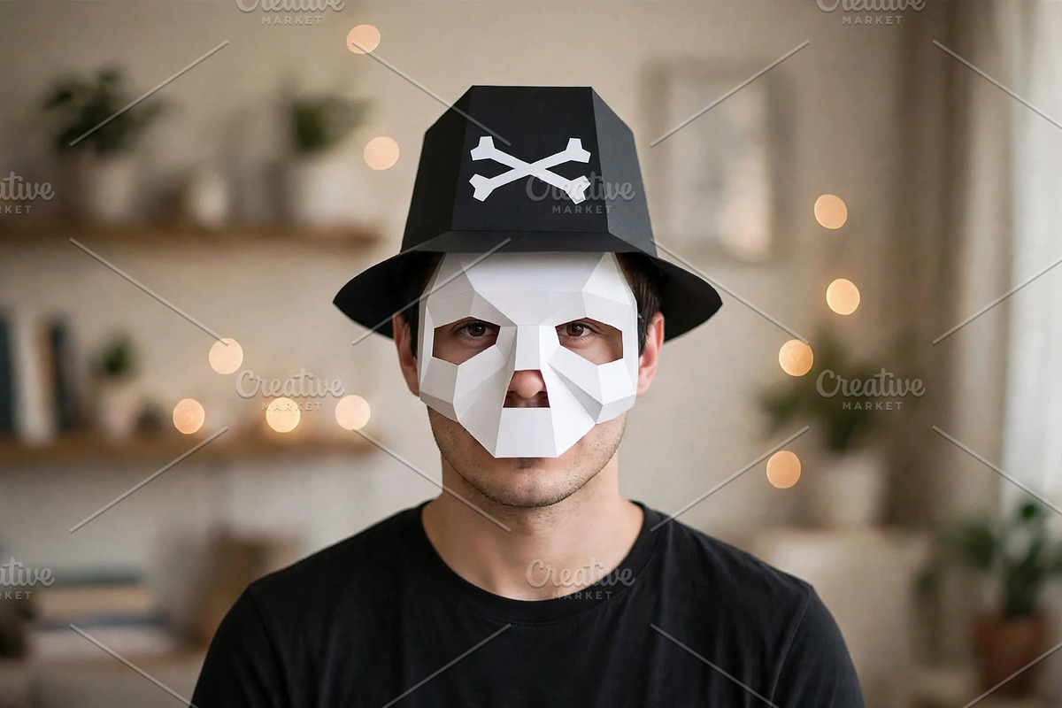 Halloween Skull Mask - 3d papercraft, a Card Template by PAPER amaze (Photo 3 of 4)