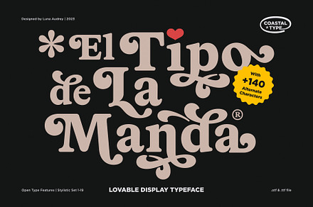 Tipo De La Manda | Retro Font, a Serif Font by Coastal Type