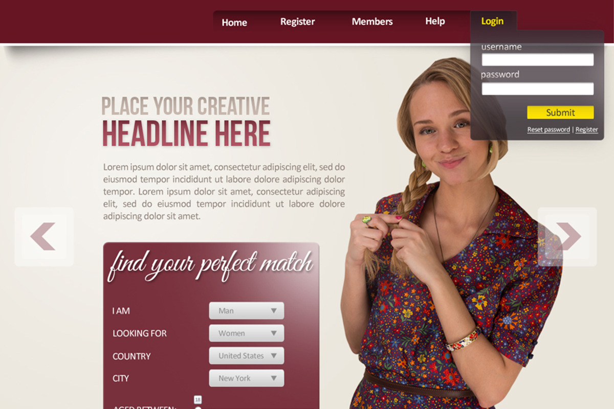 Dating Landing Page Template, a Landing Page Template by don_2mba (Photo 4 of 5)