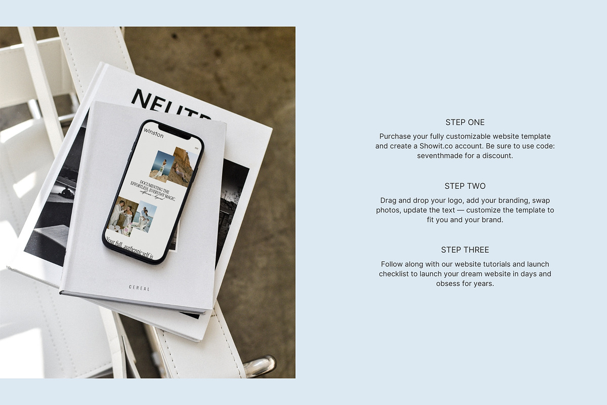 Minimal Showit Website Template, an App Template by Seventh Made (Photo 4 of 4)