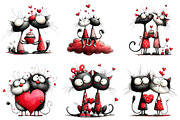 Valentine Romantic Cat Couple, an Illustration by Craft Nest (Thumbnail 9 of 9)