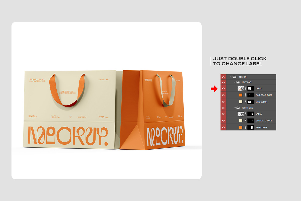 Euro Paper Tote Shopping Bag Mockup, a Packaging Mockup by RamStudio2 (Photo 12 of 16)
