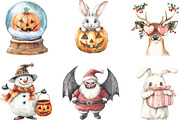 Funny Haunted Harvest Clipart, an Illustration by CraftArtStudio (Thumbnail 2 of 6)