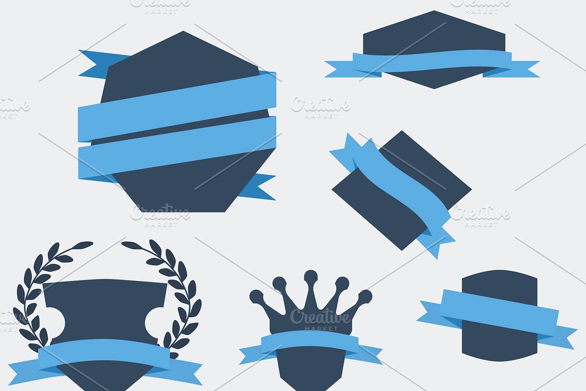 30+ Flat Badges, labels and banners, a Templates & Theme by Nerokanji_Designs (Photo 2 of 5)