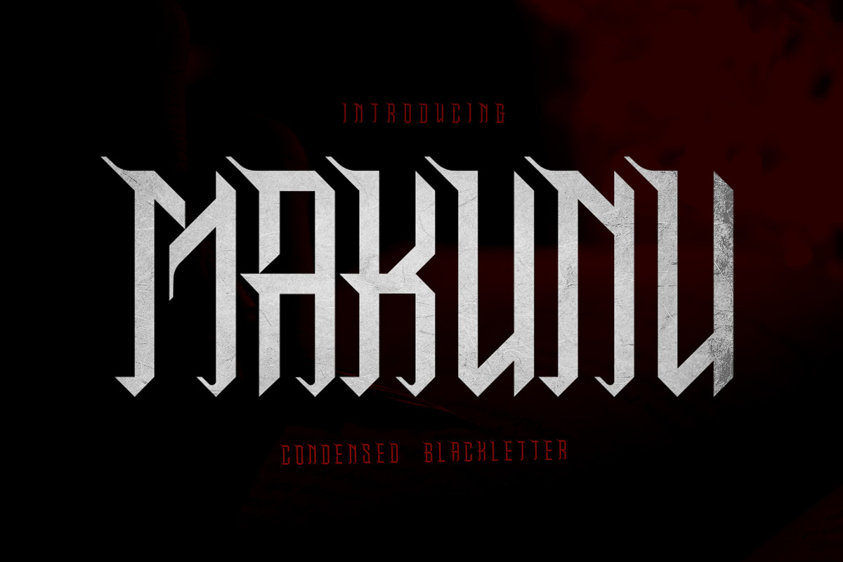 makunu black letter, a Blackletter Font by Missingfont.std (Photo 1 of 5)