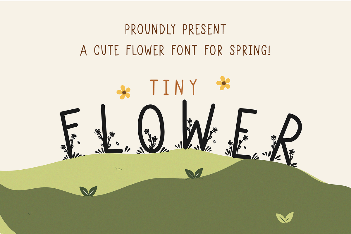 Tiny flowers font, a Sans Serif Font by Nyla.Studio (Photo 1 of 9)