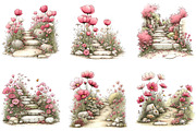 Whimsical Spring Flowers Pathway PNG, an Illustration by CraftArtStudio (Thumbnail 2 of 6)