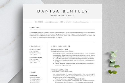 Clean CV Template | Resume Templates ~ Creative Market