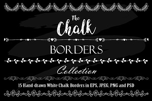 White Chalk Borders Collection, an Illustration by RabbitAndPencil