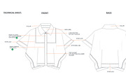 Women's shirt kaftan top technical, a Work Illustration by Fashion template hub (Thumbnail 3 of 6)