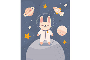 Astronaut Rabbit Milky Way