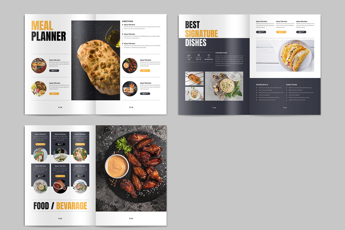 Cookbook Menu Brochure Canva, a Brochure Template by NorthPeak (Photo 5 of 6)