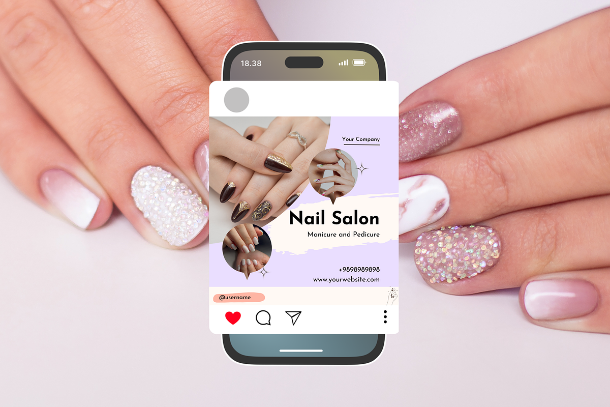 70 Nail Technician Instagram Posts, a Social Media Template by Adored Templates (Photo 3 of 10)