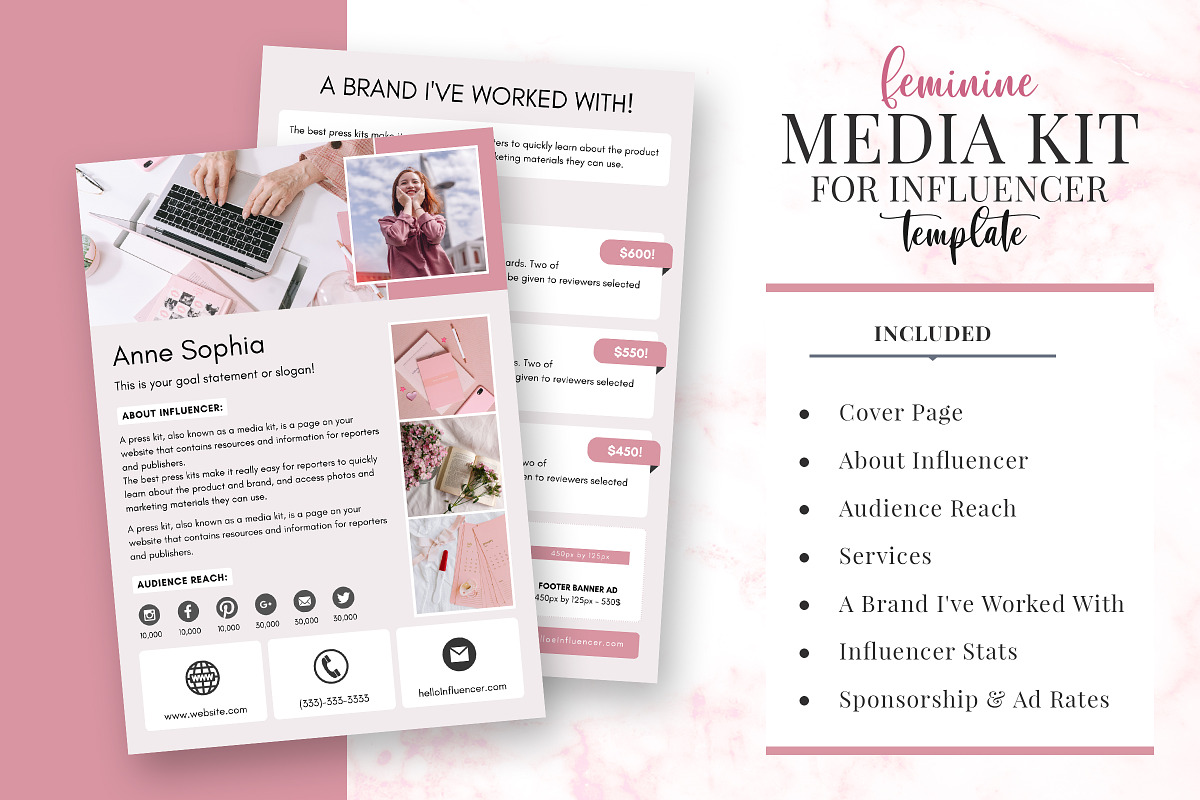 4 Page Media Kit Template, a Presentation Template by Snapybiz