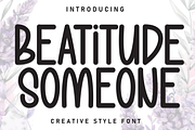 Beatitude Someone | Script Font, a Script Font by Scratchones (Thumbnail 1 of 8)